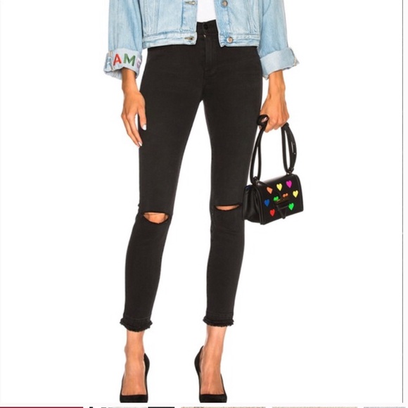 Frame Denim Denim - Frame Le High Skinny black ripped jeans 23